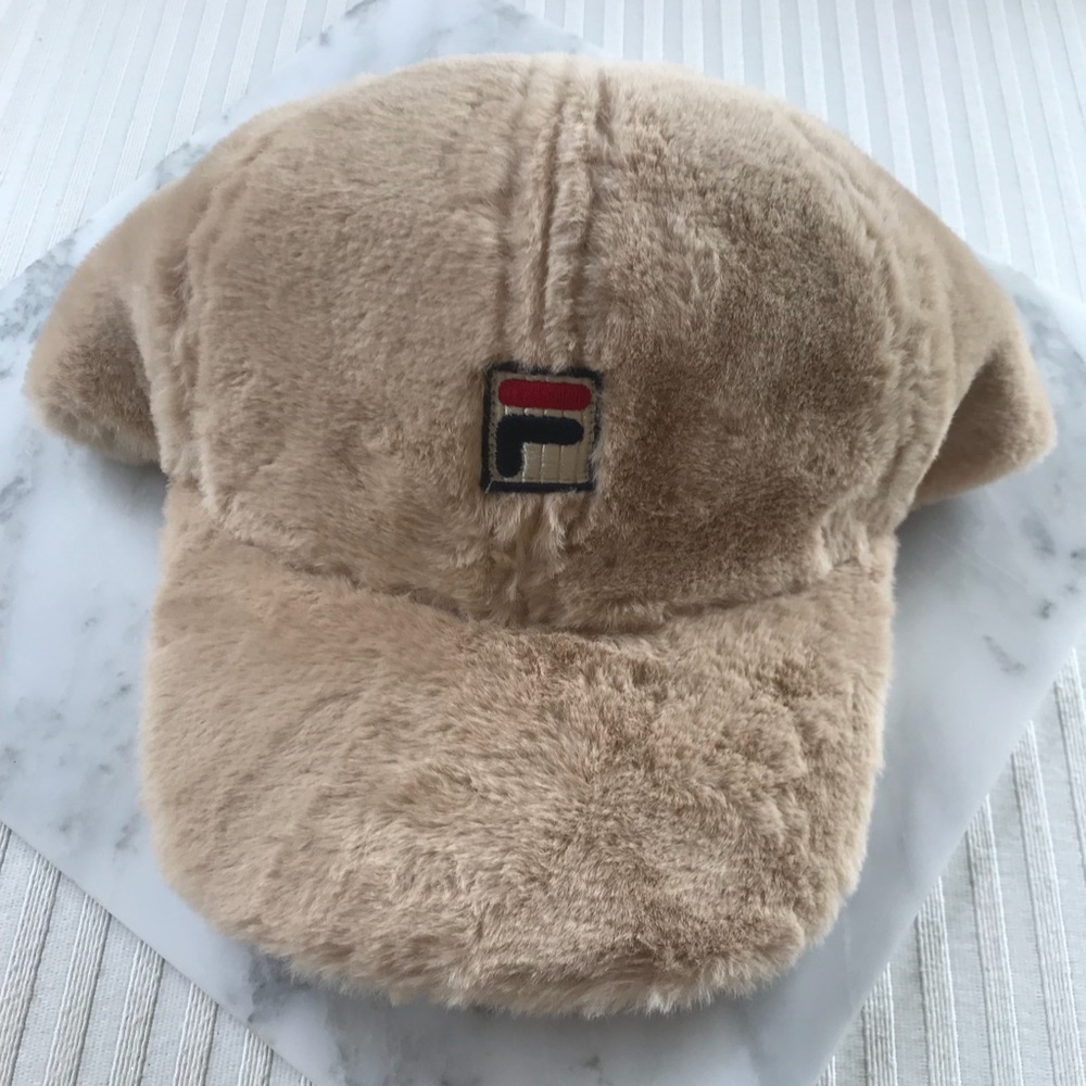 Faux fur FILA hat (New without tags)